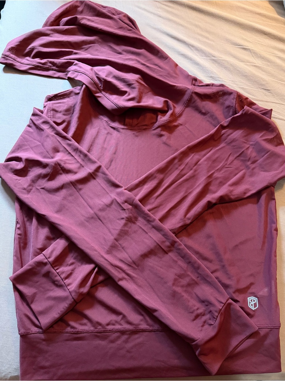 Mesh Lightweight Hooded Pullover - Burgundy